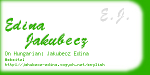 edina jakubecz business card